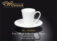 Wilmax 993005 Чашка кофейная с блюдцем 110мл (цена за 1 компл, набор из 12 предм )