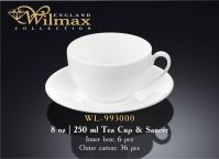 Wilmax 993000 Чашка чайная с блюдцем 250мл (цена за 1 компл, набор из 12 предм)