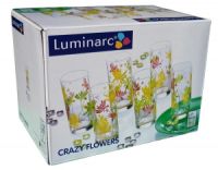 Luminarc Crazy Flower G4604 Франція Набір стаканів Високих 6 шт.
