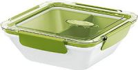 Emsa EM513960 Контейнер квадратний з 2 контейнерами BENTO BOX, біло-зелений, 0,9 л