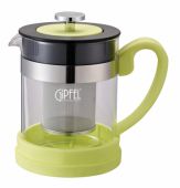 Чайник для заварювання GIPFEL 7049 LARUM скляний з фільтром 0,6 л.Зелений