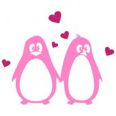 Інтер'єрна Наклейка Glozis E-028 Penguins in Love 110 х 100 см