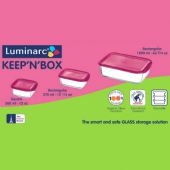 Набор контейнеров Luminarc J5104 KEEP'N'BOX с цветными крышками, 3 шт