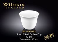 Набор фарфоровых чашек 75мл для кофе 12шт WILMAX 993062
