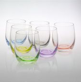 Цветные стаканы для напитков 300мл, 6шт Rainbow Club BOHEMIA 25180-D4662-300