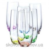 Високі кольорові стакани для напоїв 350мл, 6шт Rainbow Club BOHEMIA 25180-D4662-350