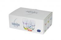 Высокие цветные стаканы для напитков 350мл, 6шт Rainbow Club BOHEMIA 25180-D4662-350