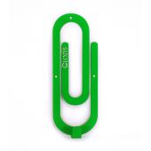 Металлическая дизайнерская вешалка скрепка зеленая Glozis H-011 Clip Green