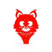 Glozis H-018 Kitty Red Детская металлическая настенная вешалка