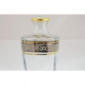 Подарочная карафа для виски 850мл, с декором ПЛАТИНА Quadro BOHEMIA 4C745-99A44-850-43249