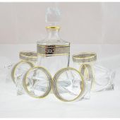 Подарочная карафа для виски 850мл, с декором ПЛАТИНА Quadro BOHEMIA 4C745-99A44-850-43249