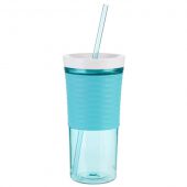 Стакан з соломкою для напоїв з льодом Contigo 1000-0327 Shake & Go 0,54 л Блакитний