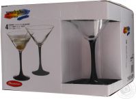 Набор бокалов для мартини PASABAHCE 44919 Imperial 255 мл 4 шт (черная ножка)