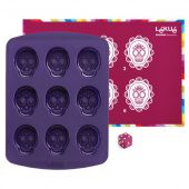 Форма для цукерок Lekue 0217515B02M017 Crazy Skull Game Kit 20х15х1,5 см фіолетова
