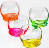 Цветные стаканы для напитков 390мл, набор 4 штуки Crazy Neon BOHEMIA 25250-D4904-390