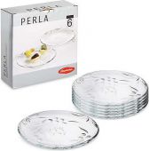 Набор прозрачных десертных тарелок 19см, 6шт Perla PASABAHCE 54208