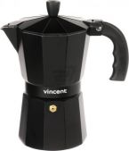 Гейзерна кавоварка VINCENT 1366-600V 600 мл Чорна