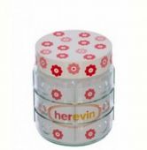 Банка стеклянная HEREVIN 140930-000 Floral с крышкой 1.7 л (минимальный заказ от 3 шт)