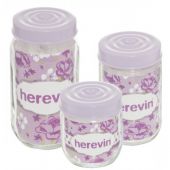 Набір скляних банок HEREVIN 140378-000 Rose Mix 3 шт