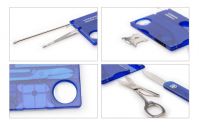 Набір інструментів Victorinox 0.7322.T2 SwissCard Lite Sapphire зі світлодіодним підсвічуванням