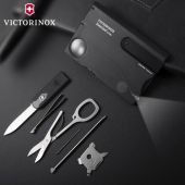 Набір інструментів Victorinox 0.7333.T3 SwissCard Lite Black зі світлодіодним підсвічуванням