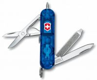 Нож-брелок Victorinox 0.6226.T2 Signature Lite Sapphire прозрачный с фонарем и ручкой