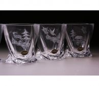 Склянки для віскі ручного гравірування Bohemia 99999/75C76/923 Quadro Полювання 340мл 6шт.