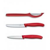Набір кухонних ножів Victorinox 6.7111.31 SwissClassic 3 пр червоний c овочечисткою