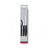 Набір кухонних ножів Victorinox 6.7113.31 SwissClassic 3 пр чорний c овочечисткою