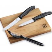 Набір кухонних ножів Victorinox 6.7113.31 SwissClassic 3 пр чорний c овочечисткою