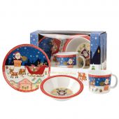 Набір дитячий в подарунковій упаковці Churchill SANT00081 Little Rhymes Melamine 3 пр Santa Got Stuck