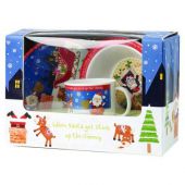 Набор детский в подарочной упаковке Churchill SANT00081 Little Rhymes Melamine 3 пр Santa Got Stuck