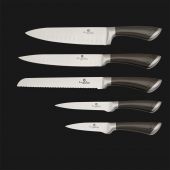 Набір ножів Berlinger Haus 2136-BH Passion metallic carbon 6 пр металева підставка