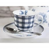 Чашка для чаю з блюдцем Creative Tops (Katie Alice) KA5176073 Vintage Indigo Gingham 200 мл