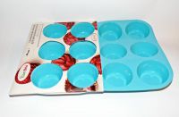 Форма для 12 гладких кексов CON BRIO 672-CB голубая 29,4х22,3х3 см