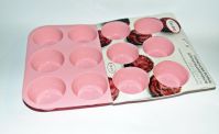 Форма для 12 гладких кексов CON BRIO 672-CB розовая 29,4х22,3х3 см
