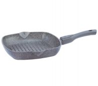 Сковорода-гриль с антипригарным покрытием БИОЛ 26144П без крышки Гранит-Грей 26х26 см