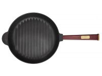 Сковорода-гриль чугунная с ручкой BRIZOLL О2640-ГР2 Optima-Bordo 26 см