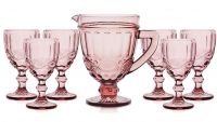 Набір для вина BOKAL 34215-5-2 Вінтаж 7 пр рожевий