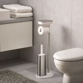 Тримач для туалетного паперу Joseph Joseph 70519 зі столиком EasyStore і йоршиком Flex™
