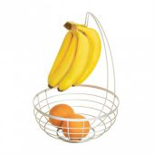 Корзина для фруктов InterDesign 51685EU Austin с крючком для бананов 27,4x27,4x20,1 см Matte Silver