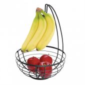 Корзина для фруктов InterDesign 51687EU Austin с крючком для бананов 27,4x27,4x20,1 см Matte Black