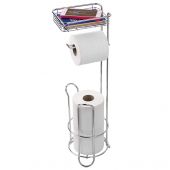 Ораганйзер для ванной с полочкой для гаджетов InterDesign 68770EU Classico Plus 16,8х19,1х61 см Silver