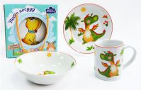 АКЦИЯ! Детский набор посуды для завтрака Milika M0690-2 Baby Dragon 3 пр