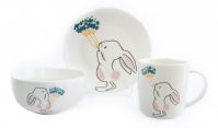 АКЦИЯ! Детский набор посуды для завтрака Milika A0690-KS-04 Astera Bunny 3 пр