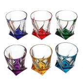 Склянки для віскі Bohemia Crystallite 99999/72T76/932 Квадро Сolor 340 мл - 6 шт
