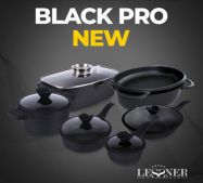 Кастрюля с крышкой Lessner 55872-24 Black Pro New 24 см 4.7 л