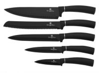 Набір ножів BERLINGER HAUS 2549BH Black Royal Collection з бамбуковою обробною дошкою 6 пр