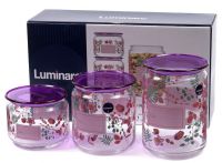 Набор банок для хранения LUMINARC 9216P Plano Irises Purple 0.5 л; 0,75 л; 1,0 л