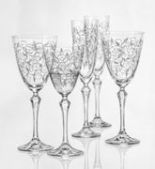 Набор бокалов для шампанского Bohemia Crystalex 40760 CH006 200-2 Leaves clear 200мл 2 шт